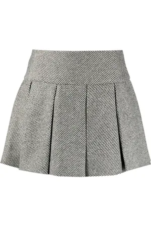 Patou Minijupe en laine vierge à design plissé