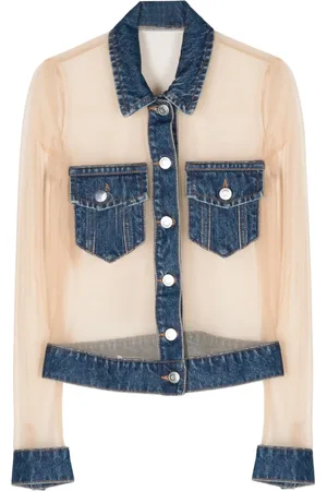 COPERNI Chemise en jean à empiècements en tulle