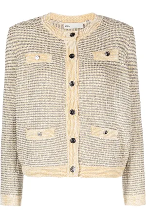 Tory Burch Cardigan en maille métallisée à rayures