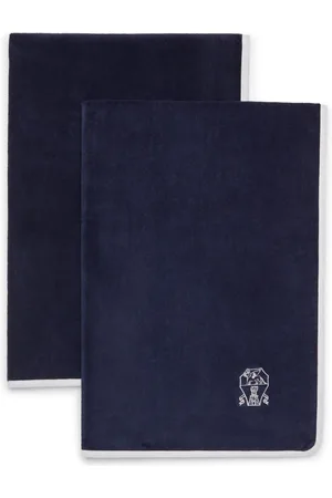 Brunello Cucinelli Lot de deux serviettes en tissu éponge