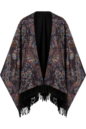 Etro Cape en soie à motif cachemire