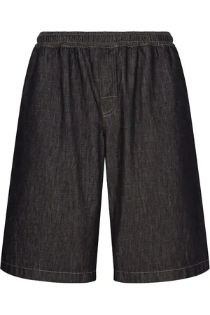 Dolce & Gabbana Short de sport en jean à plaque logo