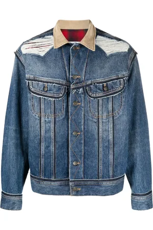 Maison Margiela X Pendleton veste en jean à effet usé