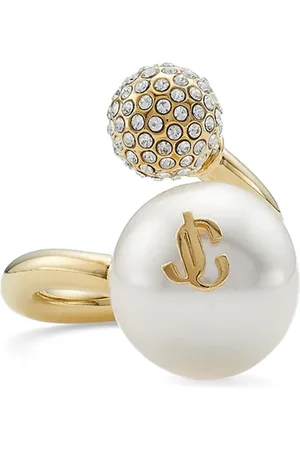 Jimmy Choo Bague Auri à plaque logo