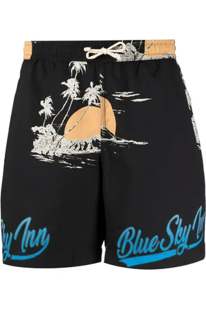BLUE SKY INN Short de bain à imprimé palmier