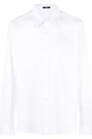 Balmain Chemise en coton à logo brodé