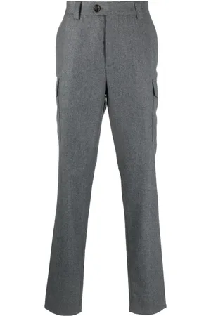 Brunello Cucinelli Pantalon en laine vierge à coupe droite