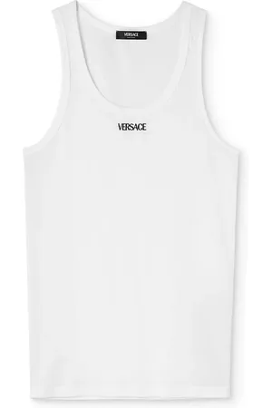 VERSACE Débardeur nervuré à logo brodé