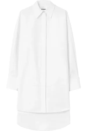 Jil Sander Robe-chemise en coton à manches longues