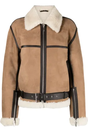 Totême Veste zippée en peau lainée