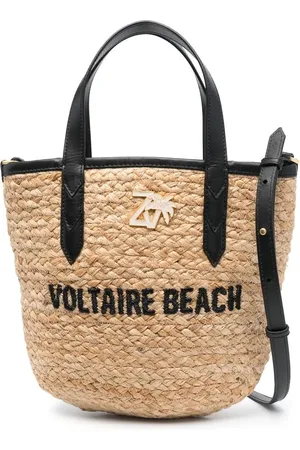 Zadig & Voltaire Sac de plage en raphia à logo brodé