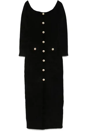 Self-Portrait Robe longue en maille chenille