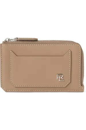 Ralph Lauren Porte-cartes zippé en cuir à plaque logo