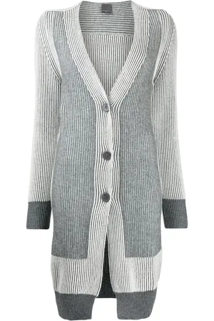 LORENA ANTONIAZZI Cardigan colour block en maille nervurée