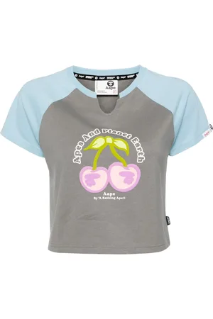 A Bathing Ape T-shirt crop à motif cerise