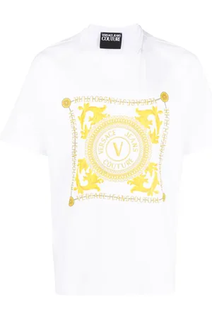 VERSACE T-shirt en coton à logo imprimé