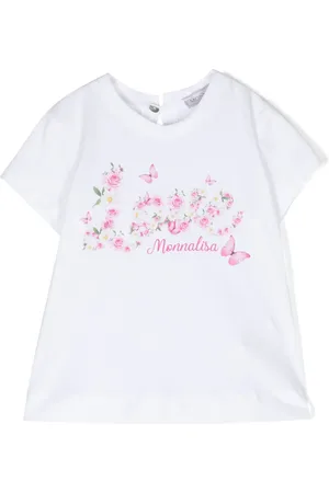 MONNALISA T-shirt St. Love à rose imprimée