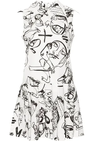 Charles Jeffrey Loverboy Robe plissée à imprimé abstrait