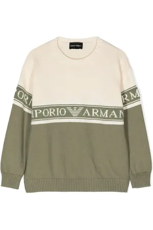 Emporio Armani Pull en coton à motif Vintage Check
