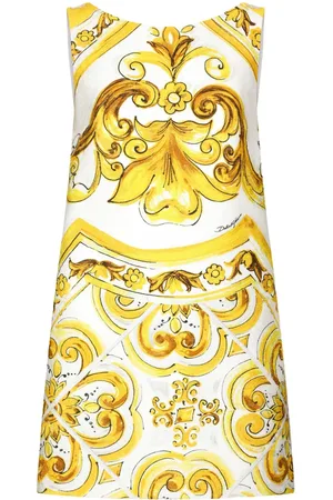 Dolce & Gabbana Robe en soie à imprimé Majolica