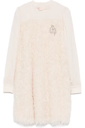 MISS BLUMARINE Robe à détails de plumes