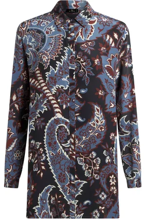 Etro Chemise en soie à imprimé graphique