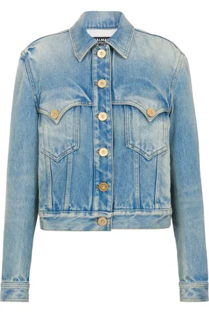 Balmain Veste en jean à effet délavé