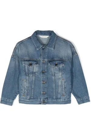 Palm Angels Veste en jean à logo imprimé