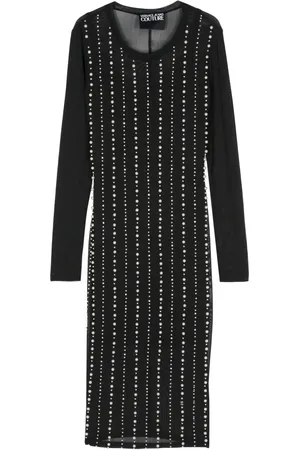 VERSACE Robe mi-longue à perles artificielles