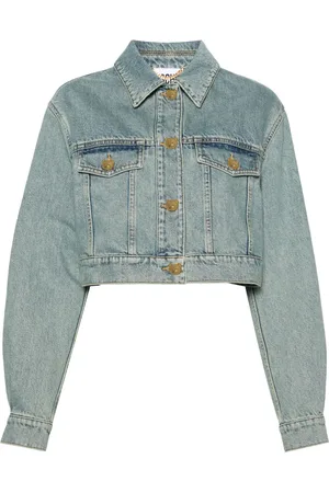 Moschino Veste en jean crop à boutons logo