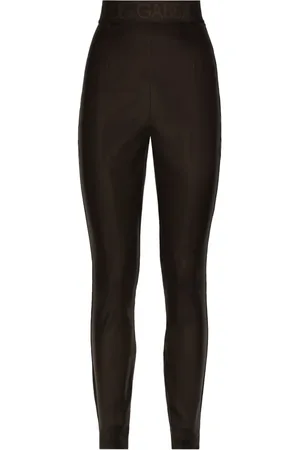 Dolce & Gabbana Legging à taille à logo en satin