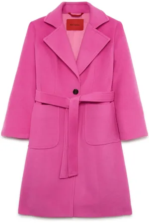 MAX&Co. Kids Trench ceinturé en laine à col cranté
