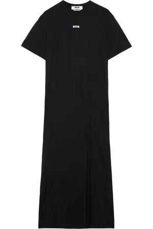Msgm Robe longue à logo imprimé