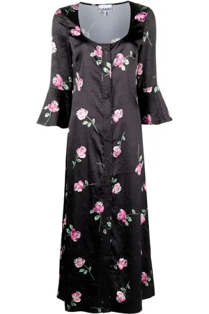 Ganni Robe fleurie à effet froissé