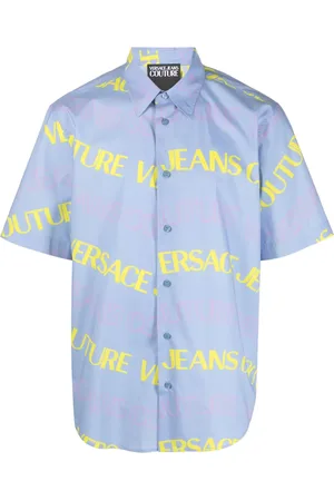 VERSACE Chemise en coton à logo imprimé