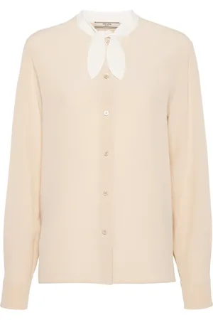 Prada Chemise en crêpe à logo triangle