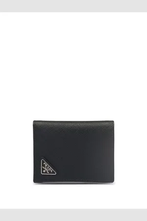 Prada Portefeuille en cuir Saffiano à plaque logo