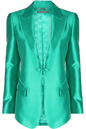 Alberta Ferretti Blazer à bords satinés