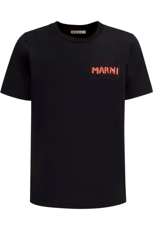 Marni T-shirt en coton à logo appliqué