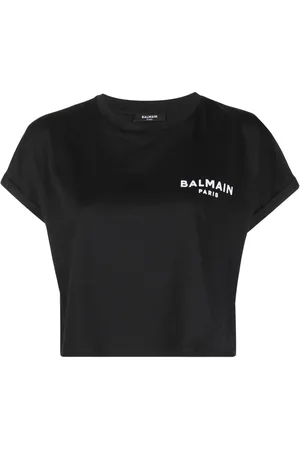 Balmain T-shirt crop à logo imprimé