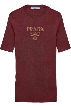 Prada Haut en soie à col rond