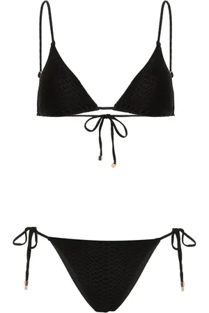Noire Swimwear Bikini Nikki à effet peau de serpent