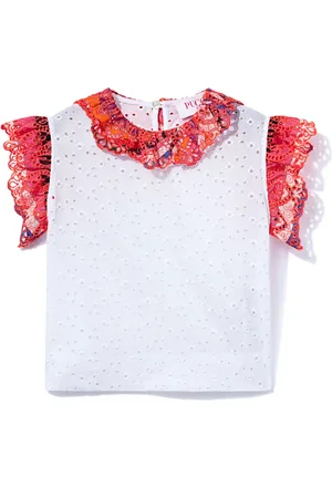 PUCCI Junior Blouse en coton à broderie anglaise