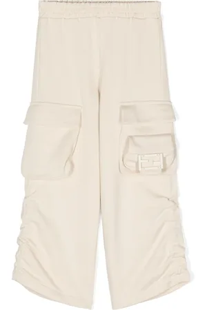 Fendi Pantalon cargo à plaque logo ton sur ton