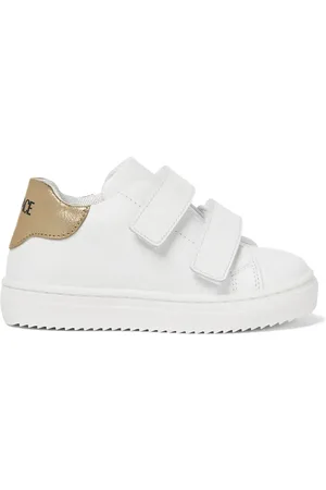 VERSACE Baskets en cuir à attache scratch