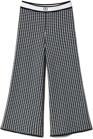 Twin-Set Pantalon en maille à motif pied-de-poule