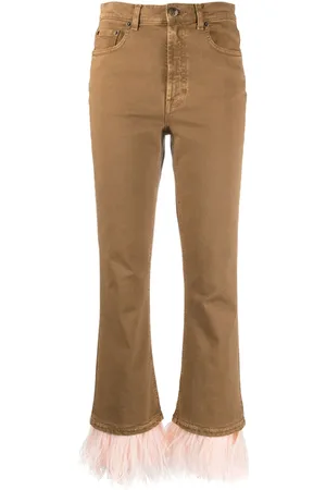 La DoubleJ Pantalon court Fancy orné de plumes