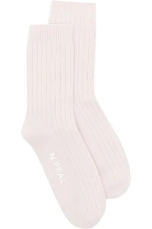 N.PEAL Chaussettes en maille nervurée