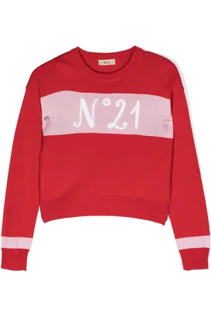 Nº21 Pull en maille à logo imprimé