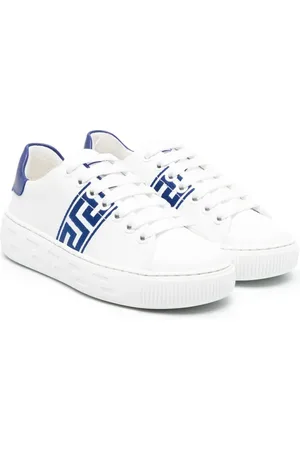 VERSACE Baskets en cuir à détail Greca